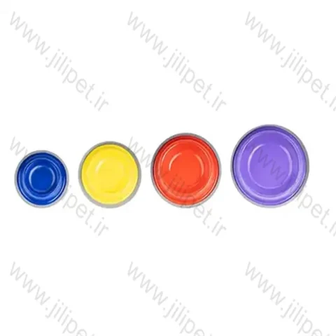 ظرف آب و غذای فلزی رنگی XL