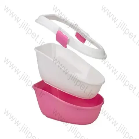ظرف خاک گربه دو لگن باتوری تخلیه