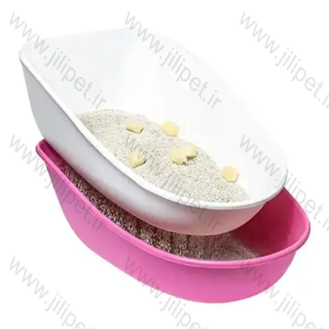 ظرف خاک گربه دو لگن باتوری تخلیه